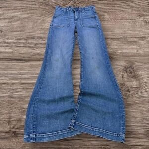 2000s Y2K Flared Bootcut Blue Denim Jeans Super Big Flare 26x29
